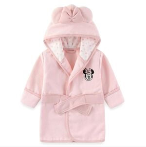 Disney Minnie Mouse Hooded Towel Bathrobe with Ears (Baby Girls), One Size 12M